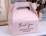 100 White Black Personalized Carrying Gold Foil Wording Favor Boxes