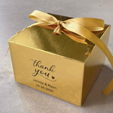100 Shiny Gold Personalized Wedding Favor Boxes