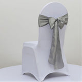 Silver Grey Satin Chair Sashes Table Runners
