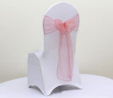Dusty Pink Organza Chair Sashes Table Runners