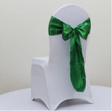 Green Satin Chair Sashes Table Runners