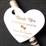 100 Gold Foil Personalized Gift Heart Tags