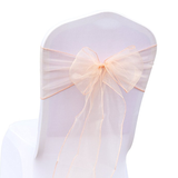 Peach Organza Chair Sashes Table Runners
