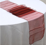Burgundy Organza Chair Sashes Table Runners