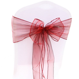 Burgundy Organza Chair Sashes Table Runners