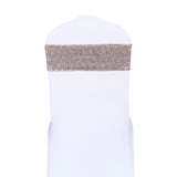 Champagne Sequin Glitter Chair Bands Sashes