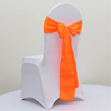 Orange Satin Chair Sashes Table Runners
