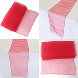Red Organza Chair Sashes Table Runners