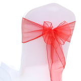 Red Organza Chair Sashes Table Runners