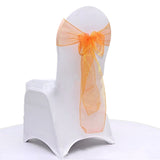 Orange Organza Chair Sashes Table Runners