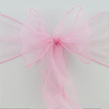 Pink Organza Chair Sashes Table Runners