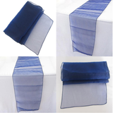 Navy Blue Organza Chair Sashes Table Runners