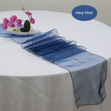 Navy Blue Organza Chair Sashes Table Runners