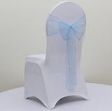 Light Blue Organza Chair Sashes Table Runners