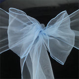 Light Blue Organza Chair Sashes Table Runners