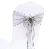 Silver Grey Organza Chair Sashes Table Runners