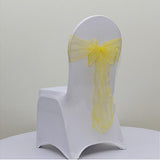 Yellow Organza Chair Sashes Table Runners