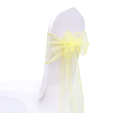 Yellow Organza Chair Sashes Table Runners