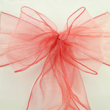 Coral Organza Chair Sashes Table Runners