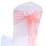 Coral Organza Chair Sashes Table Runners