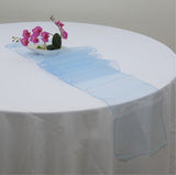 Light Blue Organza Chair Sashes Table Runners