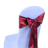 Burgundy Satin Chair Sashes Table runners