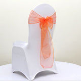 Red Orange Organza Chair Sashes Table Runners