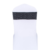 Black Sequin Glitter Chair Bands Sashes