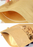 Kraft Paper Bags With Window - Zipper Seal