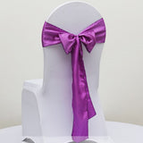 Fuchsia Satin Chair Sashes Table Runners