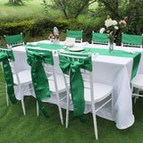 Green Satin Chair Sashes Table Runners