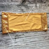 Rose Gold  Silver Spandex Sequin Glitter Chair Sashes Bands