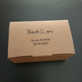100 Kraft White Rectangle Favor Boxes Personalized Wordings