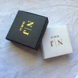 100 White Black Personalized Rose Gold Foil Wording Favor Boxes