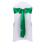 Green Satin Chair Sashes Table Runners