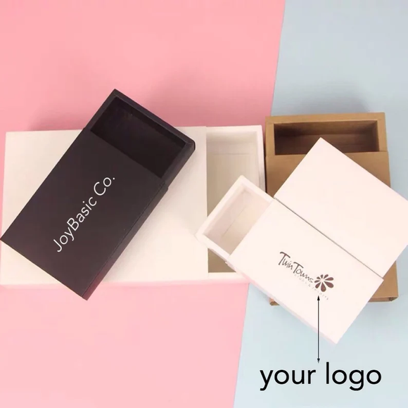 100 Personalized Business Logo Paper Sleeve Drawer Boxes Packaging Box