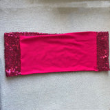 Rose Gold  Silver Spandex Sequin Glitter Chair Sashes Bands