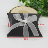 Black Pillow Favor Boxes With Ribbons