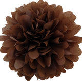 White Paper Lanterns & Brown Pom Poms