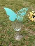 Table Name Cards - Tiffany-Blue Butterfly