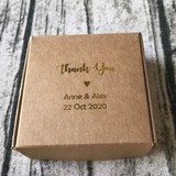 100 Kraft Gold Foil Personalized Favor Boxes