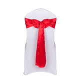 Red Satin Chair Sashes Table Runners