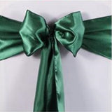 Dark Green Satin Chair Sashes Table Runners