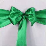Green Satin Chair Sashes Table Runners