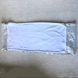 Silver Spandex Sequin Glitter Chair Sashes Bands