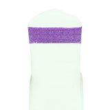 Purple Sequin Glitter Chair Bands