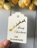 100 Gold Foil Christmas Personalized Gift Tags