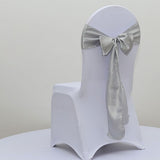 Silver Satin Chair Sashes Table Runners