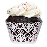 Cupcake Wrapper - White Love Heart