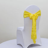 Yellow Satin Chair Sashes Table Runners